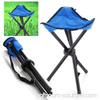 Camping Folding Stool (Blue) Portable 3 Legs Chair Tripod Seat For Outdoor Hiking Fishing Picnic Travel Beach BBQ Garden Lawn with Strap Oxford Cloth Small Size
